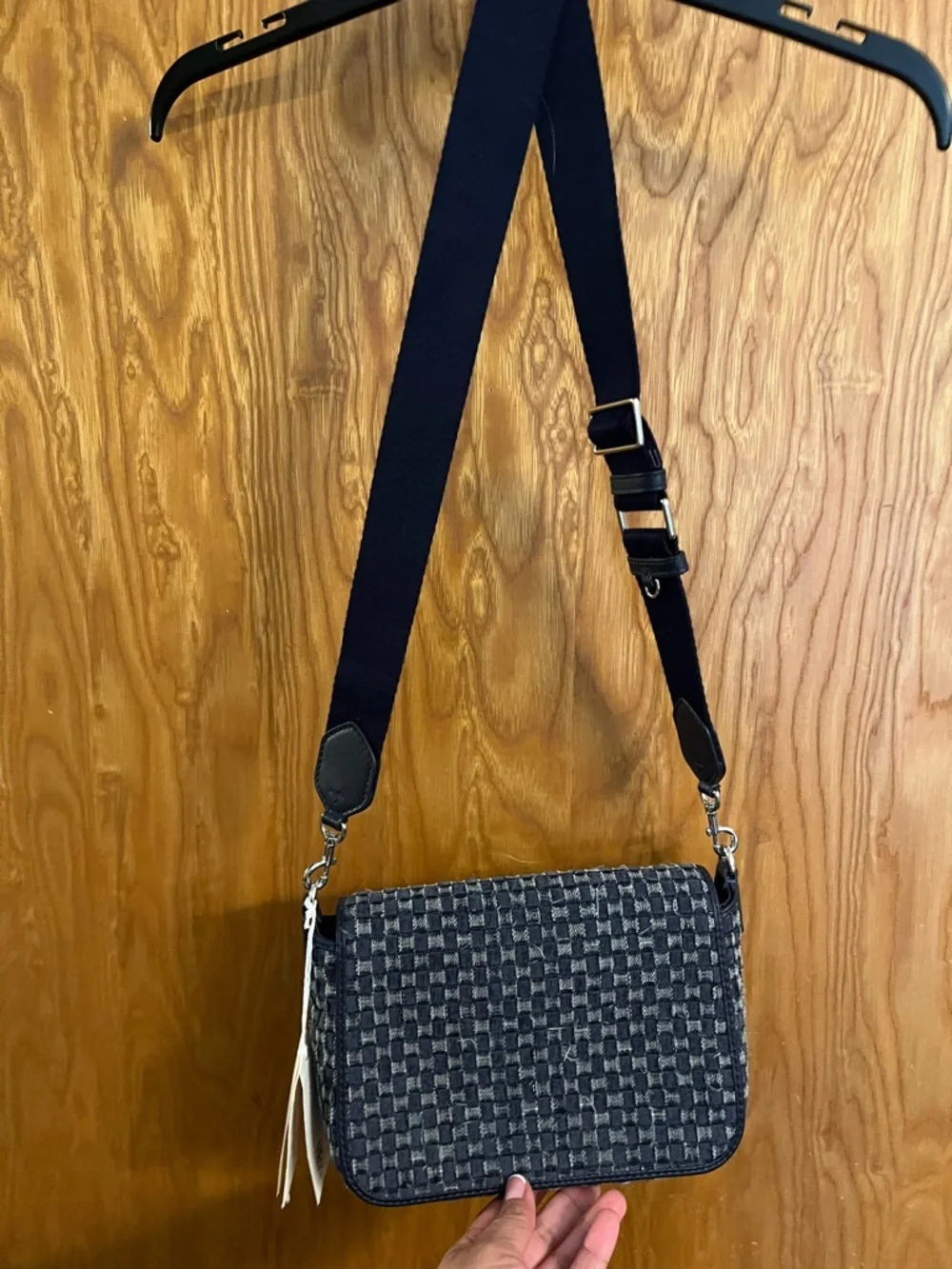 Tory Burch Black Navy Logo Crossbody Bag - Picture 5 of 10